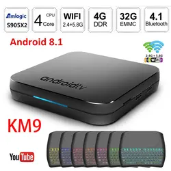 MECOOL KM9 Android 8,1 Smart ТВ Box Amlogic S905X2 4 ГБ DDR4 32 ГБ Встроенная память голос Управление 2,4 г/5 г Wi-Fi Bluetooth 4,1 USB 3,0 ТВ коробка