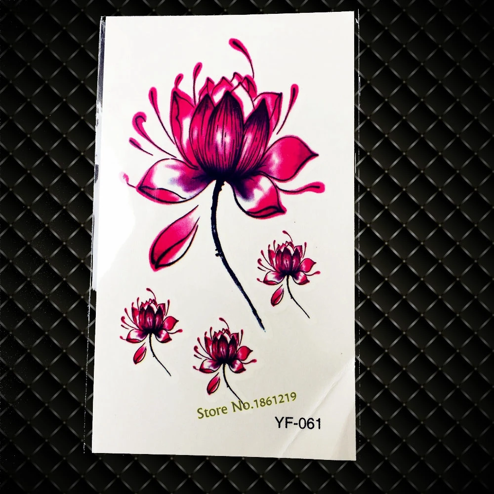 

New Summer Style Sexy Lady Body Decal Temporary Tattoo Sticker GYF-061 Lotus Pattern Water Transfer Fake Tattoo On Arm Chest Leg