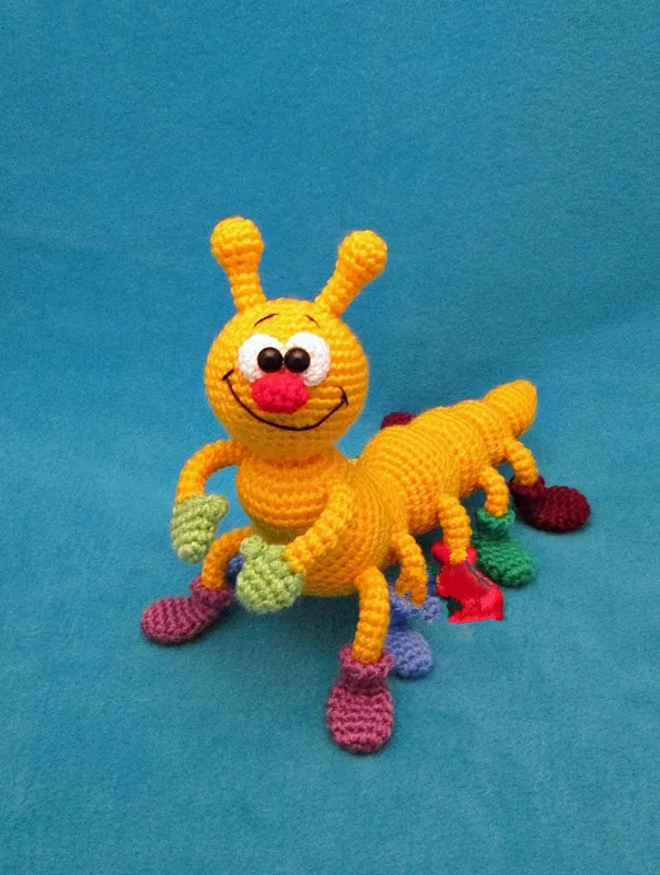 Связать гусеницу крючком схема амигуруми