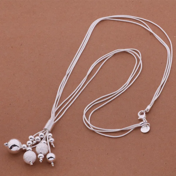 Серебряное ожерелье с подвеской, модное изысканное маленькое длинное ожерелье из бисера для женщин, 925 серебро, лучший подарок в стиле Каррера AN447