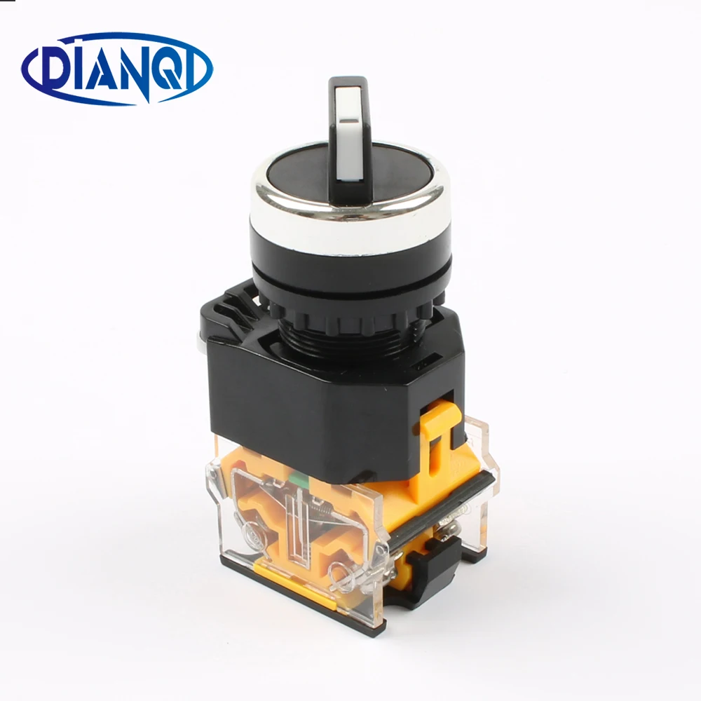 HLin 3Pcs LA38-203 AC 440V 10A 2 Position ON//Off Rotary Selector Switch Orange Selector Switch