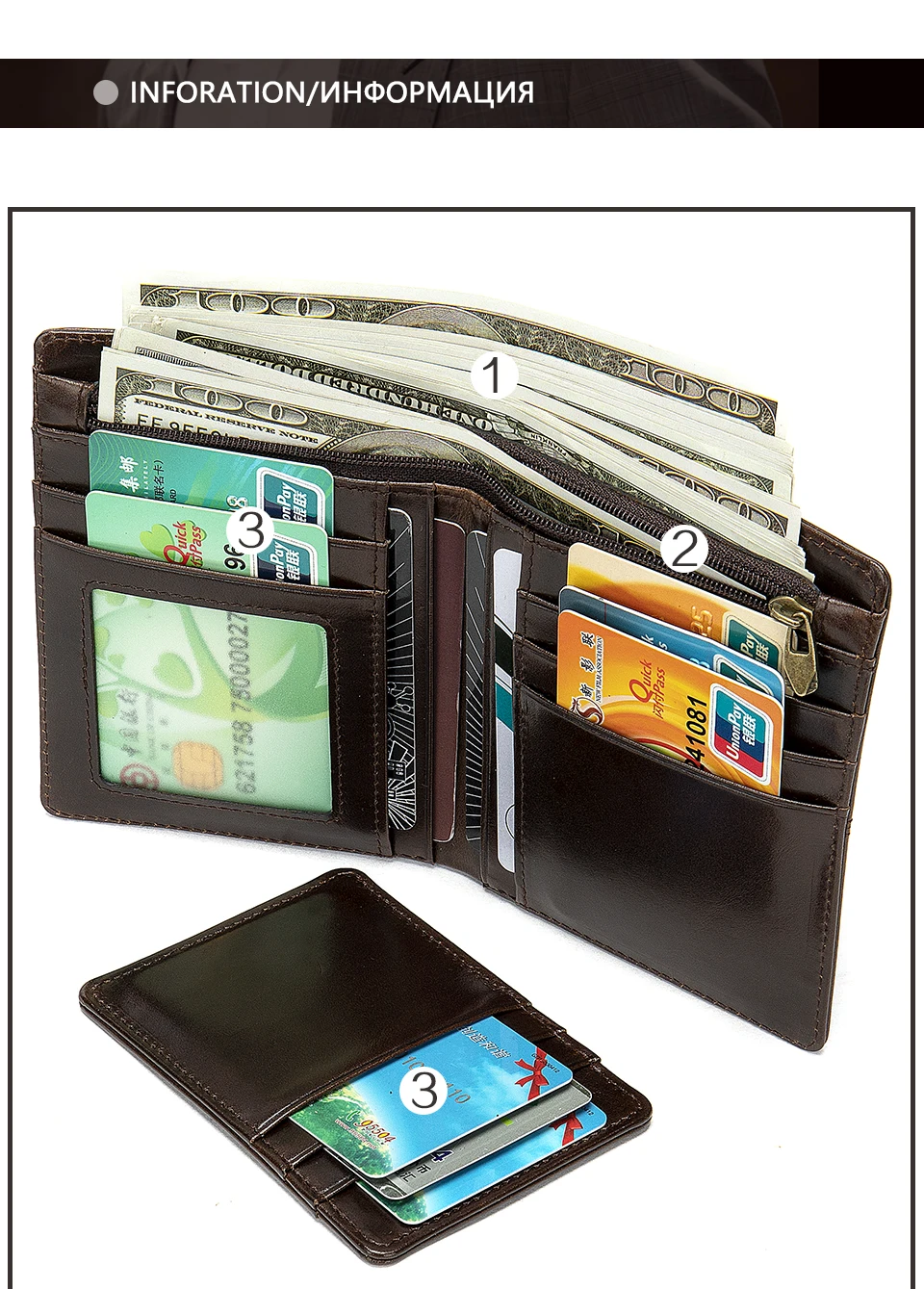 Small Women's Wallet Male Wallets for Credit Card Leather Genuine Purse for Men Card Holder Short Clutch Money Bags 4