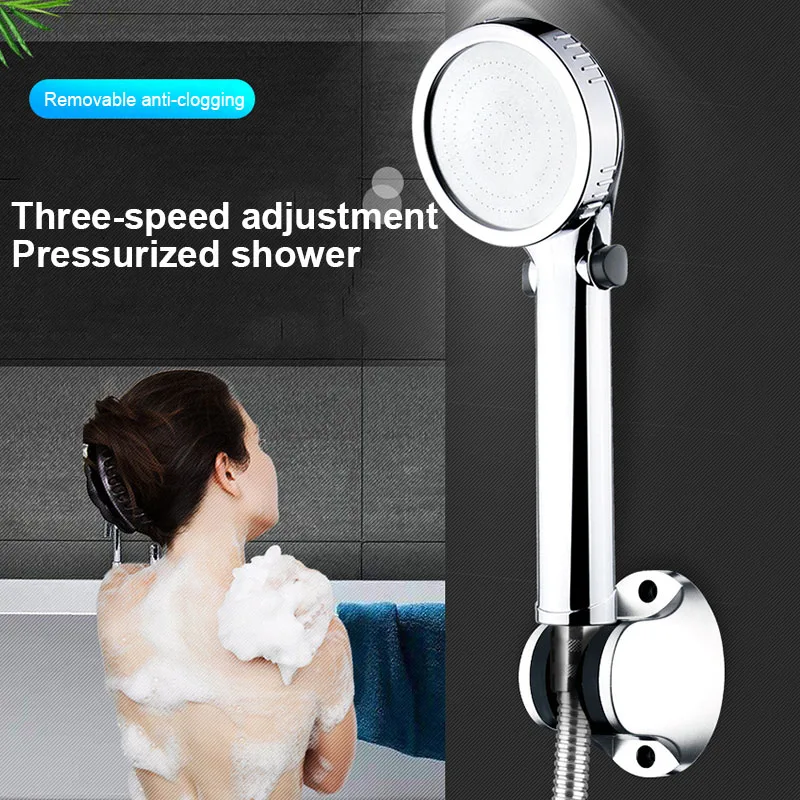 

High Pressure Shower Head 3 Spary Setting with Pause Switch Water Saving Detachable AI88