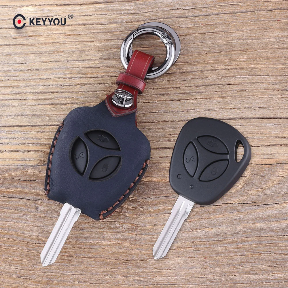 

KEYYOU Car leather key Cover keyboard case For Lada sport Sedan Priora Kalina Granta Vesta X-Ray X-Ray Fob Car Styling Key Cover