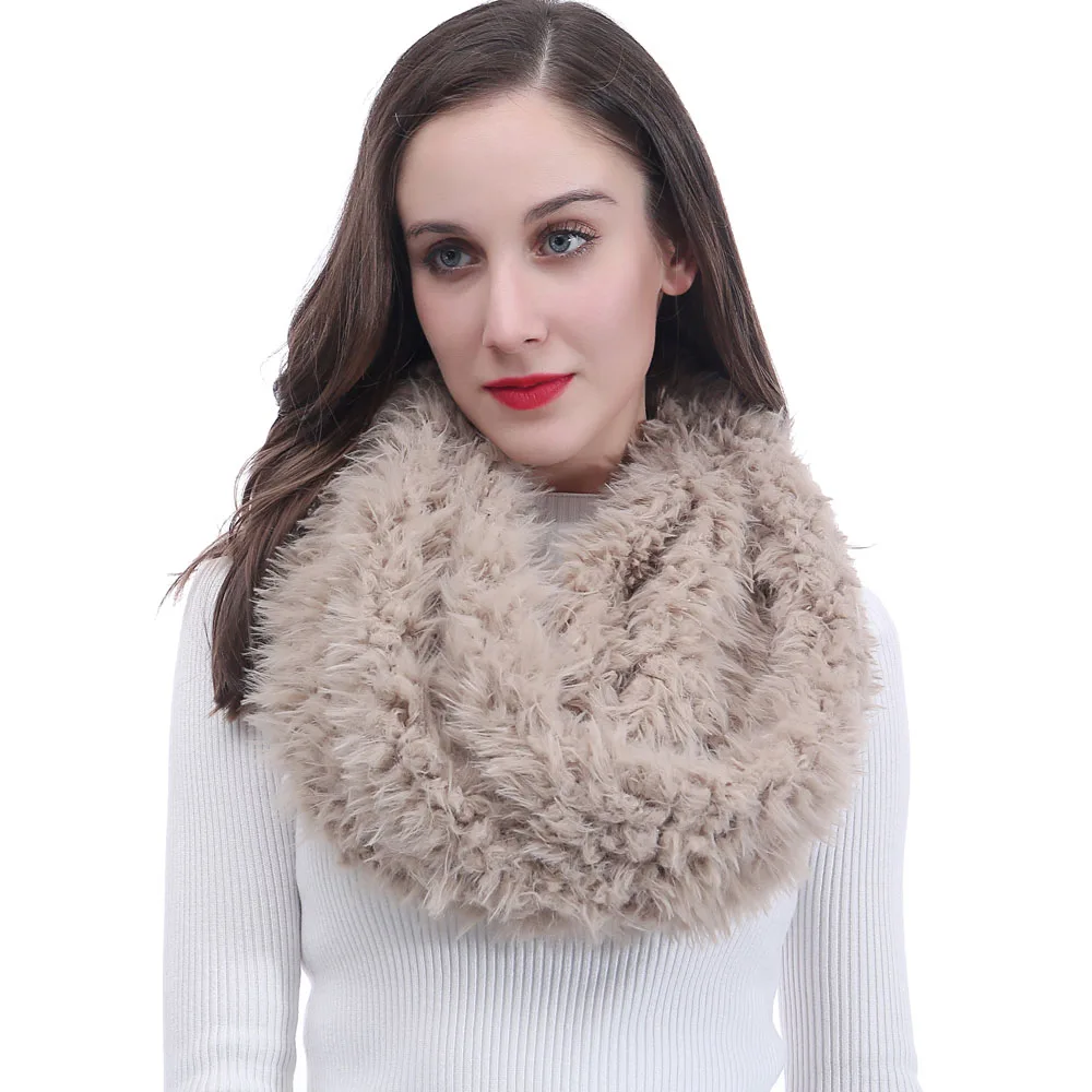 |Faux Fur Snood Women's Snood Ladies Snood Neck warmer fleecy with Pearls Scattered Pearl Twist in Mustard Cream and dusty Pink