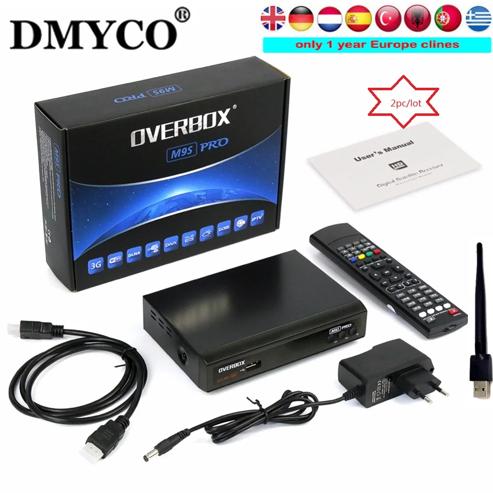 1 year Clines satelliter receiver latest Receptor box 2pc/lot V9S PRO