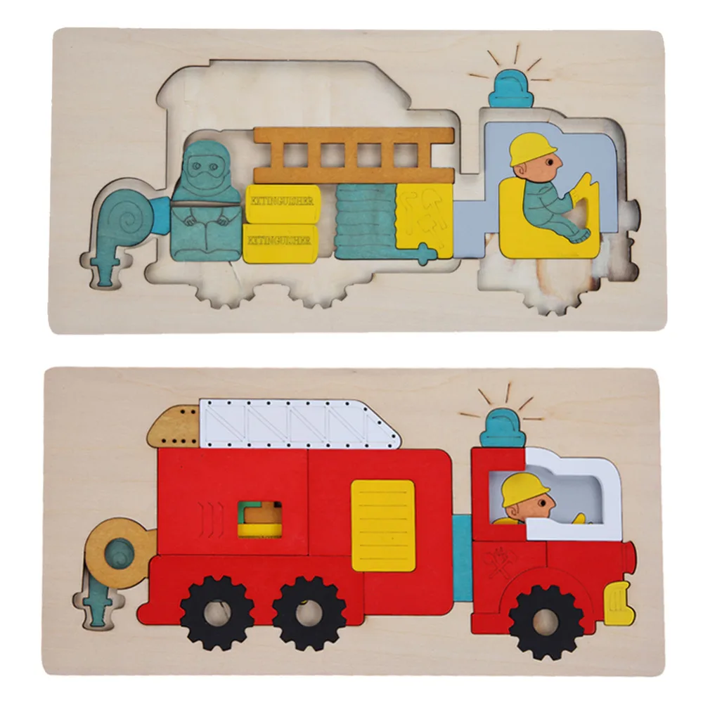 Wooden font b Toys b font Multilayer Jigsaw Puzzle font b Toy b font Early Education