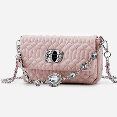 Женские сумки с кристаллами и бриллиантами, кожаные женские сумки для женщин, женские сумки известного бренда, женские сумки через плечо - Цвет: Розовый
