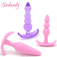SODANDY 3PCS Anal Sex Toys Silicone Butt Plugs Anal Plugs Butt Jewelry Anal Beads For Women