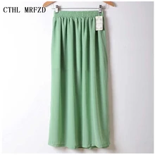 Новинка весна лето стильные модные длинные шифоновые юбки женские карамельных цветов Плиссированное Макси женские юбки 1306