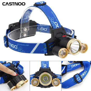 

CASTNOO 8000 LM T6 3X LED Headlamp Bicycle Light Rechargeable Hiking Headlight