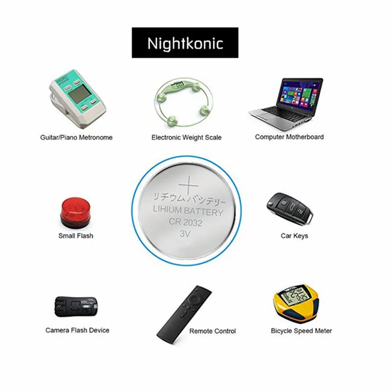 Nightkonic (3 упаковки) 15 шт. CR2032 батарея 3 в литиевые батареи BR2032 DL2032 ECR2032 CR 2032 кнопочная
