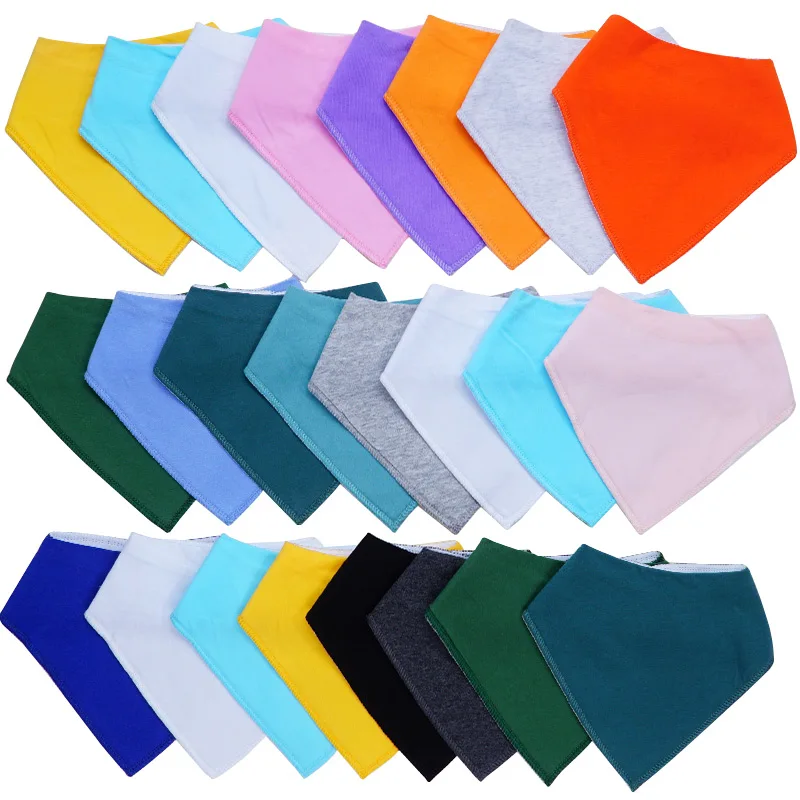 High Quality Baby Cotton Bibs Soft Solid Color Kids Bandana Bibs Newborn Baby Burp Cloths Feeding Scarf Baby Bed Accessories 2