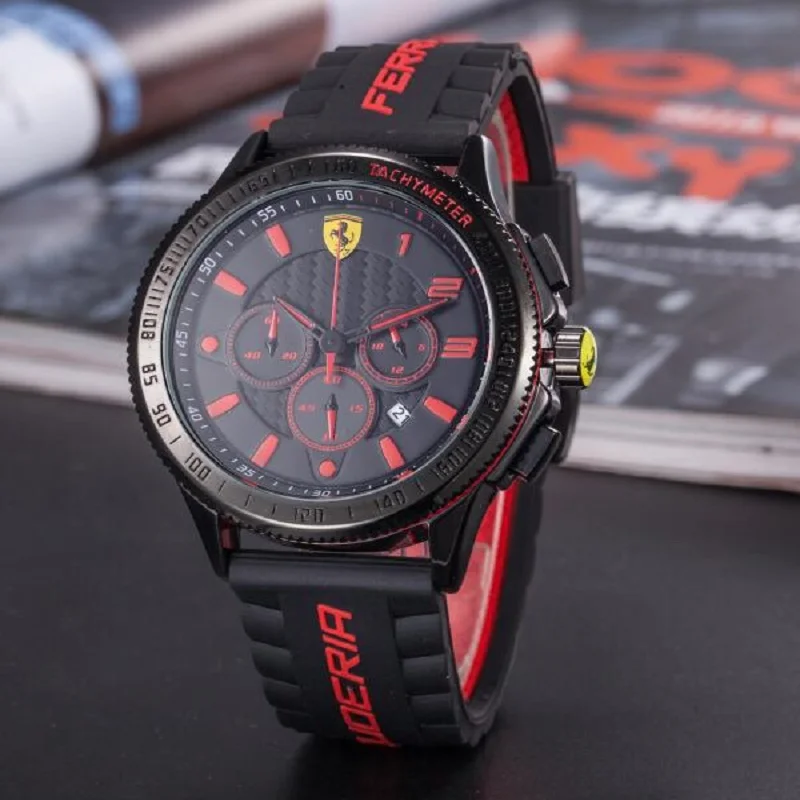 

SCUDERIA FERRARI Sport Quartz Watch Luminous for Men Fashion Outdoor Watches Multifunction Calendar Clock 12 Colors 836599723