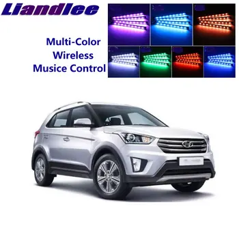 

LiandLee Car Glow Interior Floor Decorative Atmosphere Seats Accent Ambient Neon light For Hyundai ix25 2014~2019