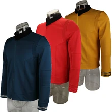 Звездная форма Дискавери сезон 2 Звездного флота капитан Кирк рубашка со значки костюмы для мужчин взрослых Хэллоуин Косплей Костюм