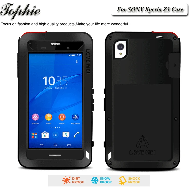 bilder für Für Sony Xperia Z3 Ursprüngliche LIEBE MEI Extreme Metal Aluminium Schmutzwasserdicht Leistungsstarke Fall Für Sony Xperia Z3 + Gorilla glas bilder für Für Sony Xperia Z3 Ursprüngliche LIEBE MEI Extreme Metal Aluminium Schmutzwasserdicht Leistungsstarke Fall Für Sony Xperia Z3 + Gorilla glas
