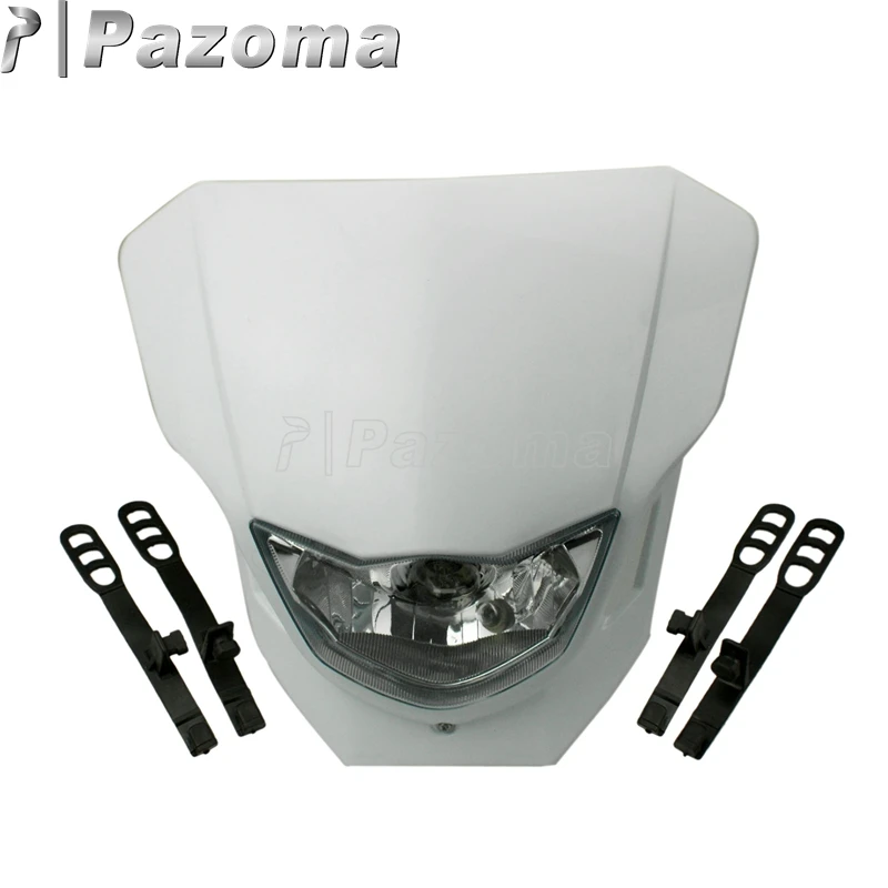 

Pazoma 12V White Universal Motorcycle Headlight Head Lamp for Honda CRF XR Yamaha WR YZ Suzuki DR DMZ Kawasaki KLX KX 250 450