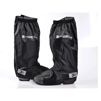 

GHOST RACING Black Motorcycle Waterproof Rain Boots Shoe Covers Overshoes Anti-slip Boots Gear Shoes Reusable Soft