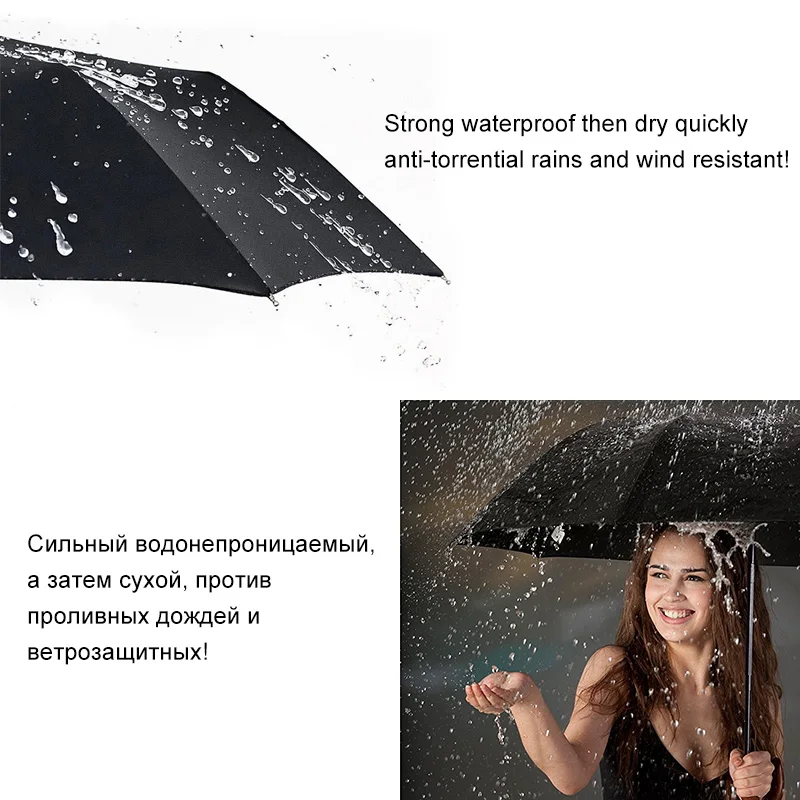 Зонт для мужчин с имитацией деревянной ручки Автоматический складной
