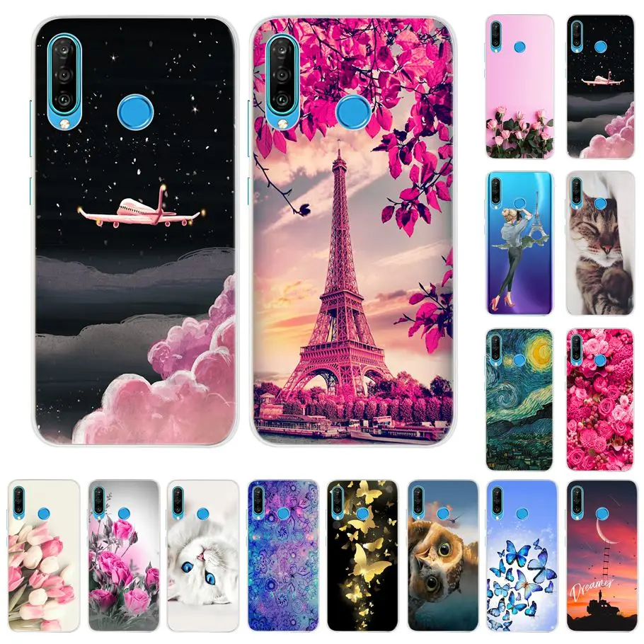 Для мягкого силикона huawei P30 lite чехол для Coque легкий протектор Силиконовый