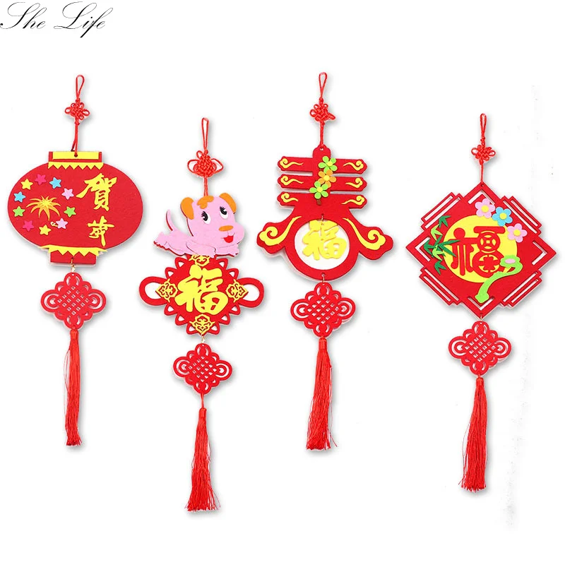 

Chinese Style Spring Festival Hanging Adornment DIY Felt Package Children DIY Kindergarten Pendant Decoration