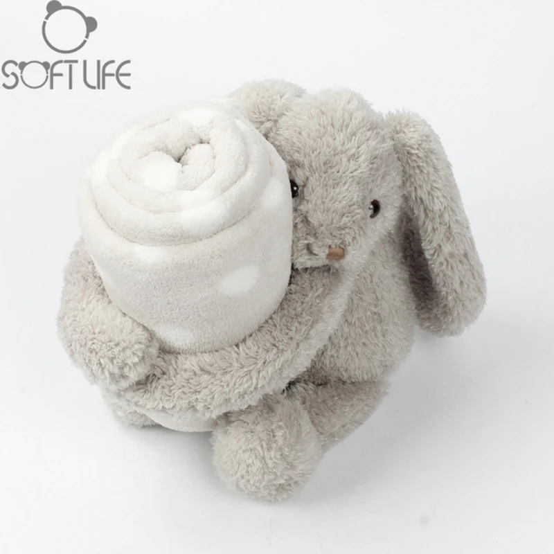 Baby Towels Cartoon Rabbit Plush Toy Doll Saliva Towel Comforter Appease Stuffed Bunny Rattles Toy for newborn gift High Quality (5)