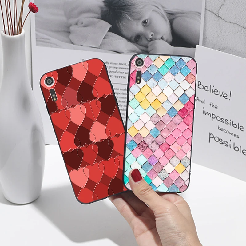 

3D Mermaid Scales Case For Sony Xperia XZ1 Compact XZ2 M5 Retro Smooth Cover Case For Sony Xperia Z5 XZ Premium F8332 Back Coque