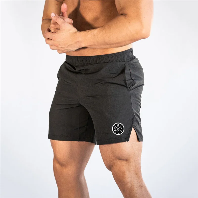 Мужские спортивные пляжные шорты бодибилдинг короткие брюки штаны для бега фитнес шорты новые модные повседневные тренировочные брюки мужские большие размеры - Цвет: Черный