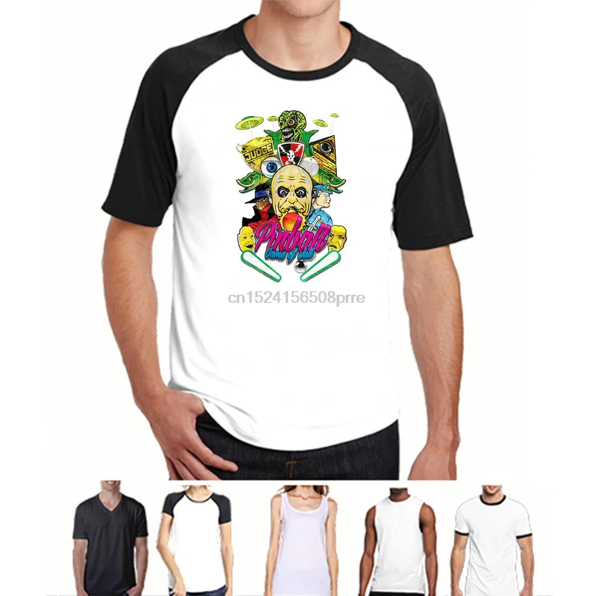 

100% Cotton O-neck Custom Printed Men T shirt Pinball game of skill vintage Women T-Shirt