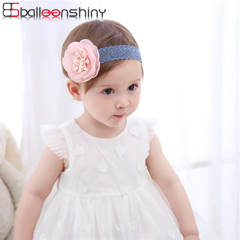 

BalleenShiny Baby Girls Cute Flower Headband New Hot Sale Fashion Lace Hair Band Children Photography Tools Kids Hair Accessory