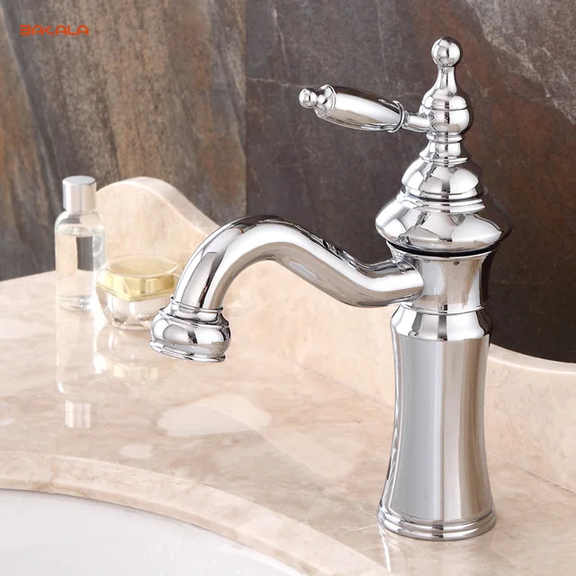 Bakala Fashionable Tap Bathroom Chromed Mixer Single Handle Bakala Fashionable Tap Bathroom Chromed Mixer Single Handle Hole Surface Mounted Sink Faucet Br