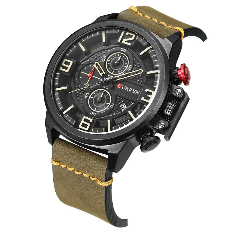  CURREN Sports Analog Army Military Men Watches Calendar Casual Quartz Clock Wristwatch Relogio Masc