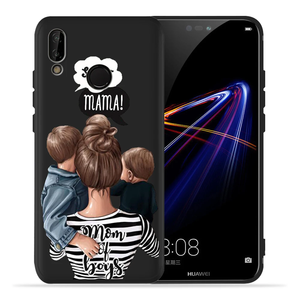 08 Чехол для huawei P30 Pro для huawei p20 lite mate 20 Honor 8 10 PSmart с коричневыми волосами Mama Baby mouse Super Mom Girl Etui, чехол - Цвет: 08