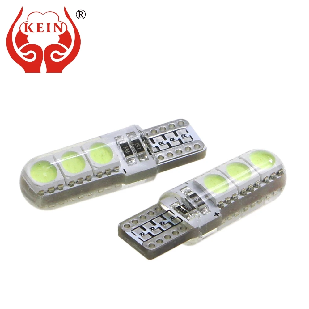 

KEIN 100PCS w5w t10 led bulb 194 168 Silica 6smd 5050 led auto Reading Interior License plate Vehicle Lamp light car styling 12V