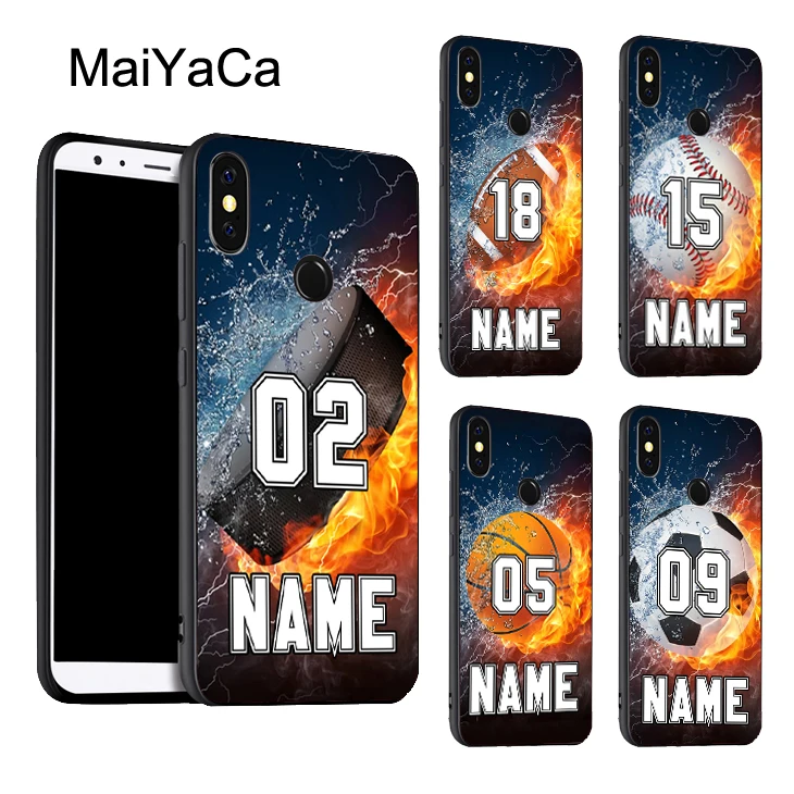 

MaiYaCa PERSONALIZED NUMBER NAME Hockey Case For Xiaomi Redmi 5 Plus 6 6A S2 4X Note 5 Pro 5A 7 Mi 8 K20 9 6X A2 Mix 2S Max 3