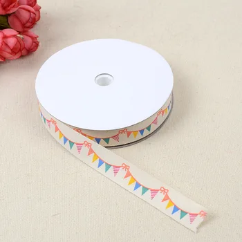 

Beige Cotton Ribbons Printed Color Flag 15MM 100Yards/Lot DIY Webbing Handmade Clothing Sewing Accessories BBXU-106