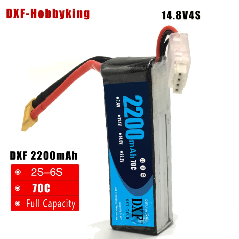 

DXF 4S RC Lipo Battery Akku 14.8V 2200mah 70C Max 140C for RC Helicopter Airplane Car Quadcopter Boat Race Drone