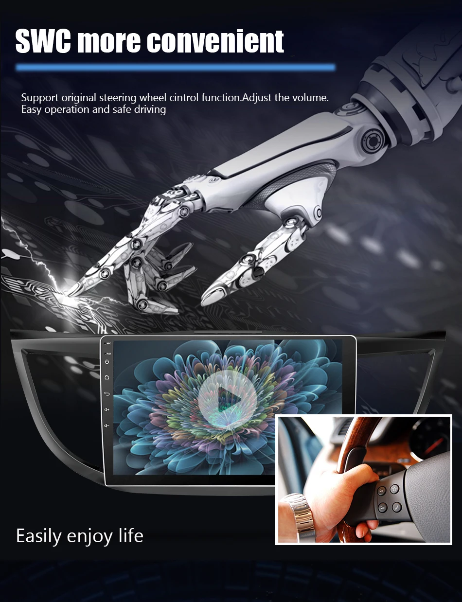 Top Eunavi 4G+32G Android 9.0 4G Car Radio Multimedia Audio Player Navigation GPS 2Din For Honda CRV 2012 2013 2014 2015 2016 PX6 13