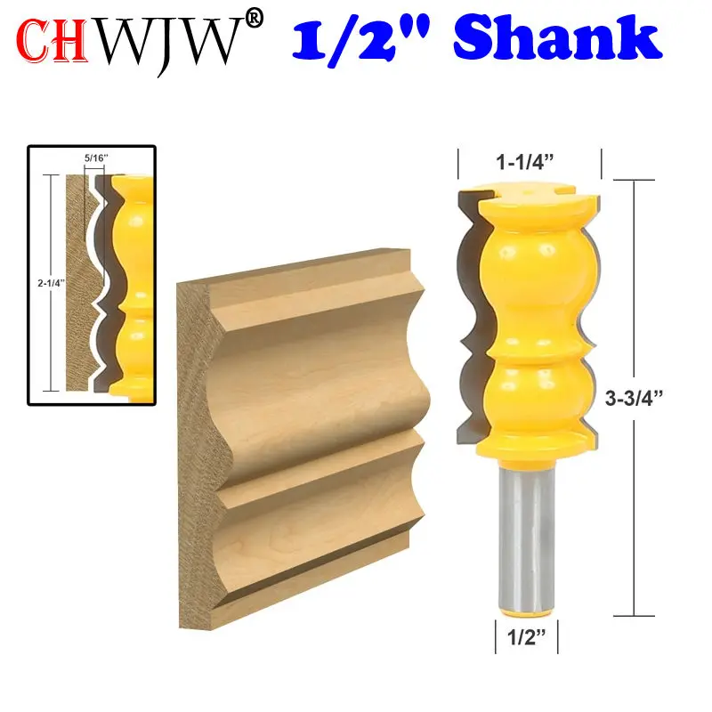 1pc 1/2" Shank Elaborate Large Crown Molding Router Bit Profile Line knife Woodworking cutter