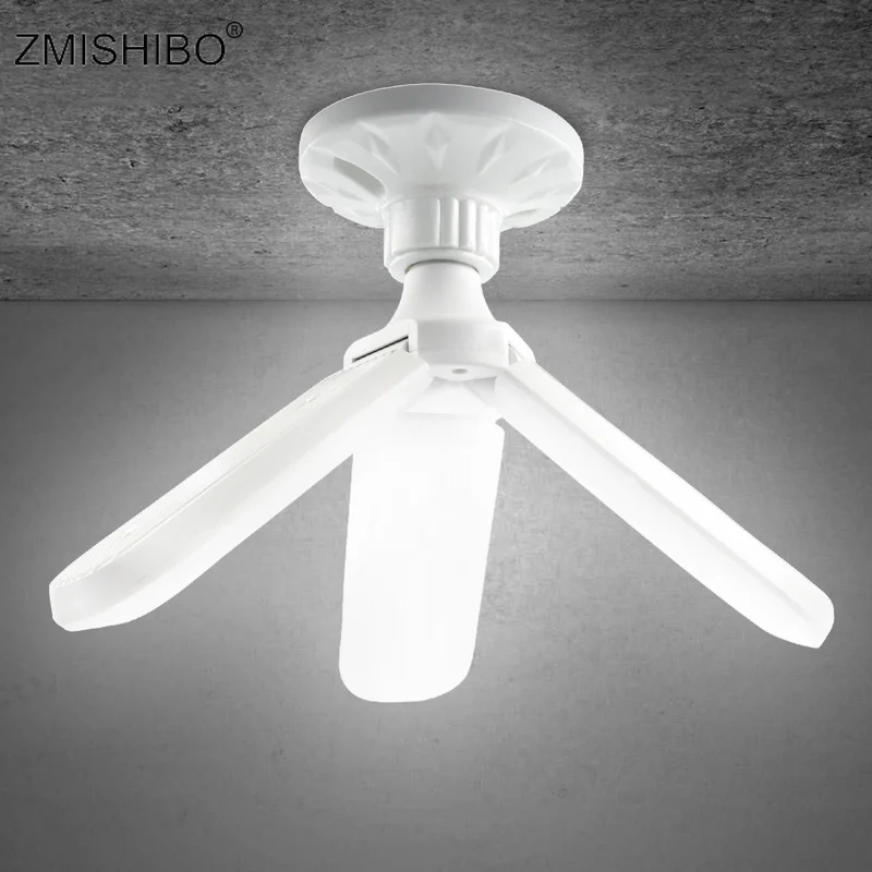 

ZMISHIBO 45W Ceiling Lamp 96-265V Super Bright Room Lighting 360 Degrees Angle Adjustable Bulb Foldable Fan Blade Pendant Lights