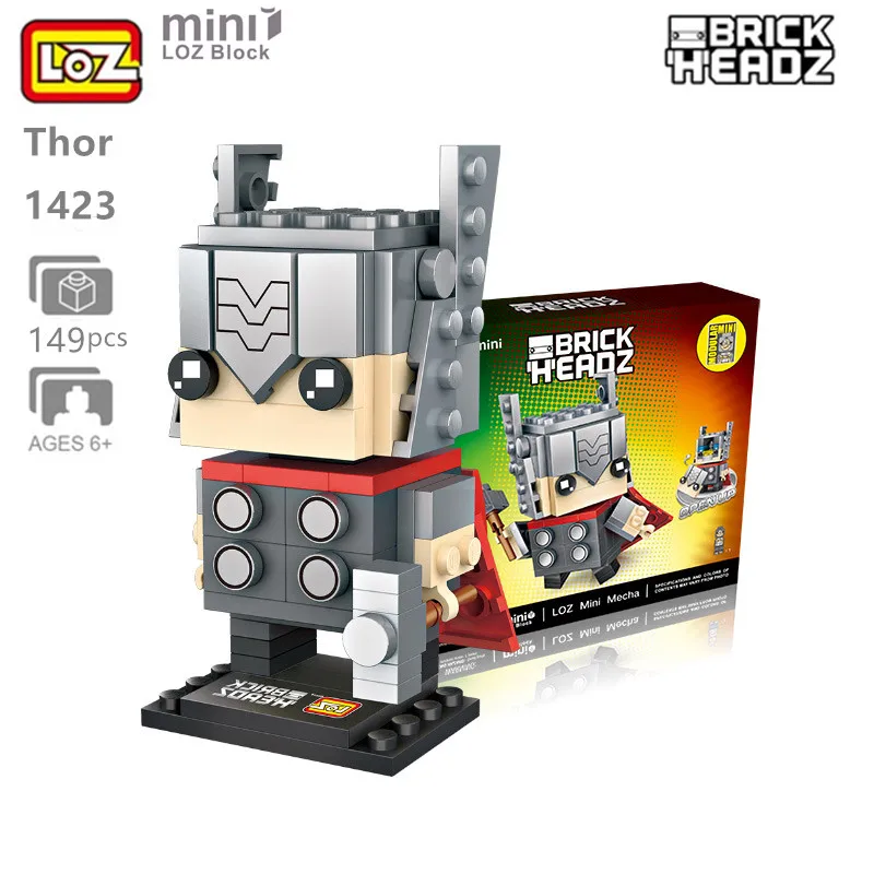 

LOZ Bricks Heads Action Figure Building DIY Assemblage Collect Model Mini Blocks loz Figure Thor For Children Educational Toy