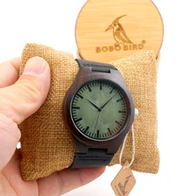 Bobobird F03 Мужские Зеленый Дерево Лицо Деревянные Бамбука Часы Роскошный Деревянный Бамбука Часы С Кожа Кварцевые Часы