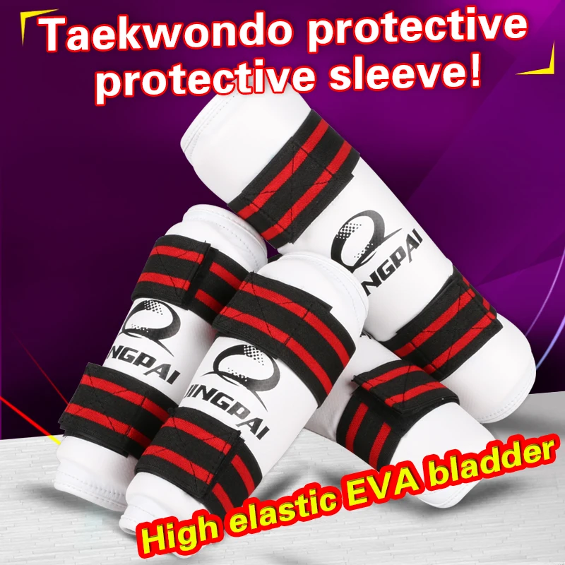 baratas Protetor de Taekwondo braço caneleiras kick boxing Sanda taekwondo boxe proteção para o MMA Muay thai caneleiras Leggings Tornozelo