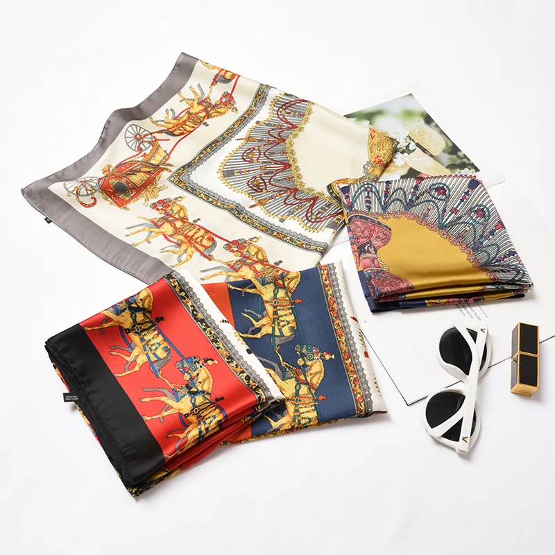 

Women's 2019 spring and autumn explosions print fashion wild fresh silk simple casual small scarf