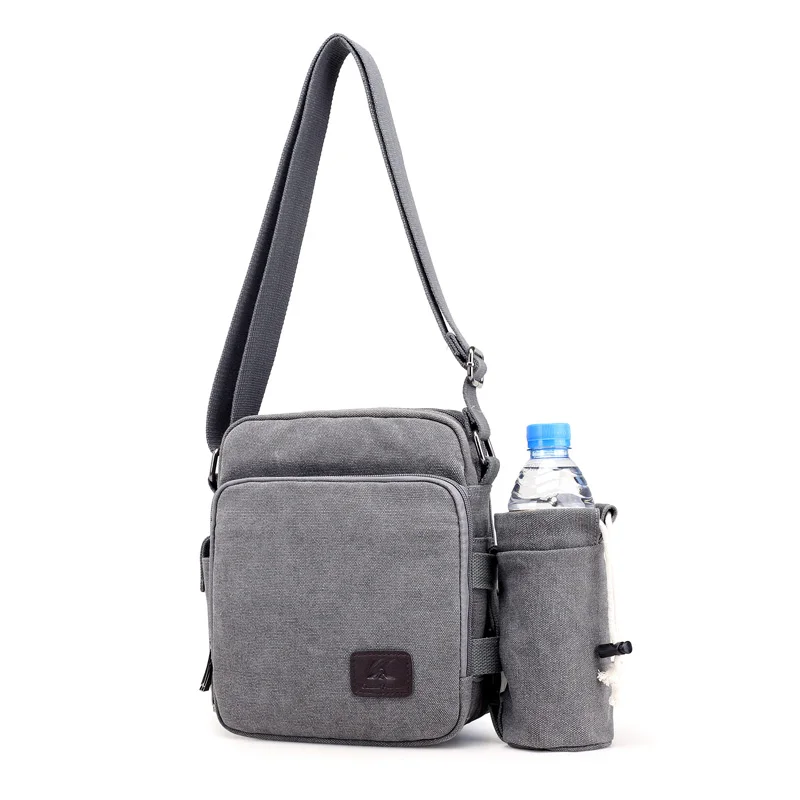 men's multi pocket messenger bag bottle pouch small crossbody bag men