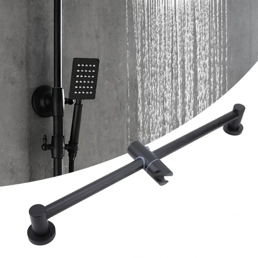 Shower Head Lift No Drilling Space Aluminum Shower Lifter Lifting Rod Shower Head Holder With Screwdriver