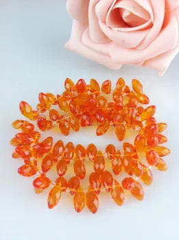 

500pcs/lot 6x12mm Teardrop Beads Crystal Glass Beads Crystal beads Orange Color Free Shipping