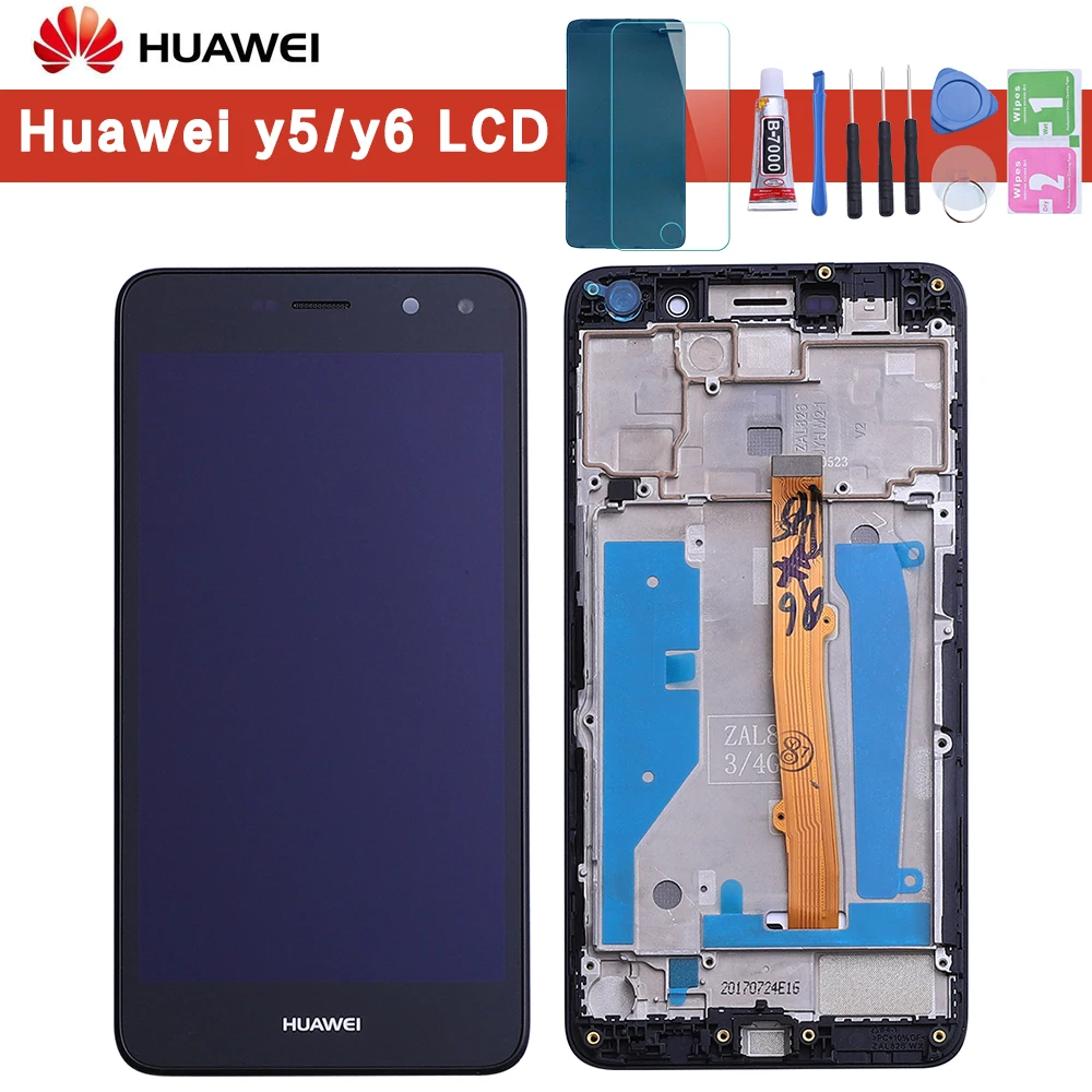 Ceny Dla Huawei Nova Young 4G LTE Y6 2017 Y5 2017 MYA L11 MYA L41 wyświetlacz LCD + montaż digitizera ekranu dotykowego z ramką