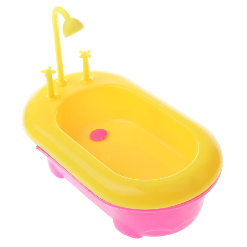 Dollhouse Miniature Mini Plastic Dolls Bathtub Bathroom Accessory